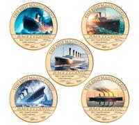 Ericetion 5pcs Titanic Commemorative Coins Set - the Ship Magnificent Titanic Tragedy Souvenir Coins, Christmas Collection Gift