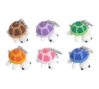 Ericetion 6pcs Funny Turtle Keychain Ocean Animals Key Ring Mini Turtle Yarn Crochet Keychain, Turtle Plush Toy Pendant,Crochet Sea Turtle Keychain