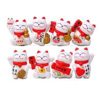 Ericetion 8 Pcs Lucky Cat Fridge Magnet Paste 3d Cat Magnetic Paste Home Decoration Animal Refrigerator Stickers for Kitchen Office