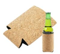 Ericetion Beer Can Cooler Sleeves, Reusable Cork Grain Neoprene Insulated Beer Can Covers Collapsible Bottle Sleeve Portable Drink Cooler for Soda Beer Cans Beer Bottles