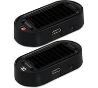 Ericetion Car Solar Power Simulated Dummy Alarm 2pcs Universal Anti-theft Usb Charger Led Flashing Warning Light Alarm Lamp