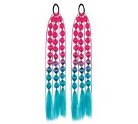 Ericetion Corlorful Ponytail Extensions,Bubble Braid Synthetic Ponytail with Hair Tie, Long Lantern Tail Handmade Hairpiece, Hair Accessories for Girls