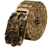 Ericetion Dragon Claws Pattern Belt Novelty Stainless Steel Belt Hip Hop Punk Belt Chinese Style Luxury Belt Western Belt for Men
