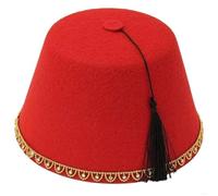 Ericetion Fez Hat Ottoman Moroccan Cap with Black Tassel Moroccan Fez Hat Turkish Hat Party Costume Accessories for Cultural Events Theatre and Cosplay