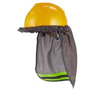 Ericetion Hard Hat Sun Shade, High Visibility Neck Shield with Secure-fit Fastener, Mesh Neck Sun Shade Protector with Reflective Strip, Construction Helmets Use, Hard Hat Not Included
