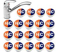 Ericetion Hot/cold Indicator for Faucets, 20 Pcs Universal Hot and Cold Signs Index Buttons for Kitchen Bathroom Sinks Faucets Replacement Part