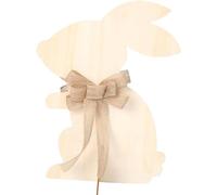 Ericetion New Easter Bunny Wood 30cm Large Chick Eggs Decoration Brown Bowknot Wooden Easter Ornaments Decoations for Home