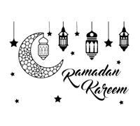 Ericetion Ramadan Wall Decor Stickers, Muslim Wall Stickers,Islamic Eid Mubarak Ramadan Stickers, Lantern Moon Star Window Decal Decorations