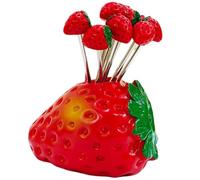 Ericetion Set of 10 Strawberry Fruit Picks Stainless Steel Fruit Forks and 1 Strawberry Holder, Fruit Forks, Dessert Forks Fruit Forks Salad Forks Food Picks