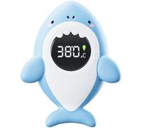 Ericetion Shark Baby Bath Thermometer, Waterproof, Bath Thermometer, Temperature Warning Time Display Cartoon Baby Bathtub Thermometer for Birth