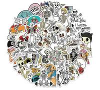 Ericetion Skeleton Horror Stickers Pack 50pcs Cool Halloween Skull Stickers Cartoon Human Skeleton Sticker for Scooter Laptop Phone