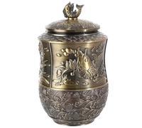 Ericetion Tea Tins Canister Tea Jar Vintage Chinese Style Tea Tins Cans Alloy Tea Jar Fish Every Year Tea Containers for Storage Loose Tea Coffee Sugar
