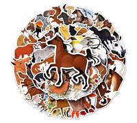 Ericetion Waterproof Horse Stickers - 50 Pcs Vinyl Horsemanship Decals for Laptop, Water Bottles, Luggage, Cellphone, Skateboard, Guitar
