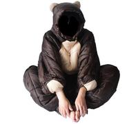 Ericetion Wearable Sleeping Bag,Bear-shaped Brown Sleeping Pouch, Adult Sleeping Bag, for Travel Outdoor Hiking, Human Shaped, Compact Waterproof, Comfortable Warm