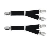 ericotry 1 Pair (2PCS) Multifuction Adjustable Elastic Stocking Clip Garter Suspender Belt Accessories with Straps and Clips for Stockings (Black Y style)