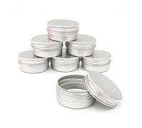 ericotry 10Pcs 30ml Silver Aluminum Screw Lid Empty Cosmetic Storage Tins