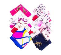 ericotry 10PCS Women Girls Square Satin Scarves Fashion Printed Neckerchief Necktie Shawl Headscarves Hairband Wristband (Color Random)