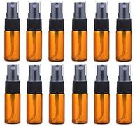 ericotry 12 PCS Amber Glass Bottles Empty Spray Bottle Round Glass Bottle with Clear Sprayer- Perfect for Essential Oil Formulas Aromatherapy and Other Cosmetic Products (10ml/0.34oz)