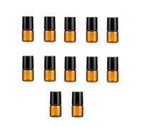 ericotry 12 Pcs Essential Oil Glass Roller Bottles Mini Tiny Refillable Empty Aromatherapy Perfume Liquid Amber Glass Roll On Bottle Vials Metal Rollerball Bottles Jar (1ml)