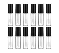 Ericotry 12Pcs 1.2ML Mini Empty Refillable Clear Plastic Lip Gloss Balm Tube Travel Bottle DIY Lipstick Sample Container Vials