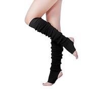 ericotry 1Pair Women Knitted Leg Warmers Leg Socks Boot Topper Socks for Ballet Yoga Dance Black