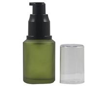 Ericotry 1PCS 60ml 2oz Frosted Empty Glass Cosmetic Cream Lotion Pump Bottle With Black Pump Head And Anti-Dust Cap For Beauty Liquid Essential Oil Cream Emulsion Travel Containers