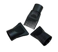 ericotry 1Set 3Pcs Professional Plastic Hair Dryer Nozzle Comb Concentrator Replacement Hair Dryer Diffuser Attachment Hairdressing Salon Styling Tool Accessories Fit for Outer Dia 4.5~4.6cm (Black)
