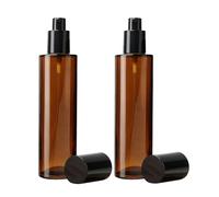 Ericotry 2 PCS 120ml/4oz Amber Glass Travel Bottles with Black Pump - Leakproof Lotion Dispenser for Essential Oil, Cream, Shampoo