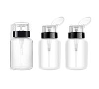 Ericotry 3 Pcs 200ml / 6.7oz Nail Polish Remover Pump Dispensers Empty Refillable Plastic Bottle Polish Remover Cleaner Bottles Container Jars for Makeup Remover Nail Art Tool