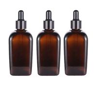 ericotry 3Pcs 100ml 3.5oz Amber Glass Dropper Bottles Empty GlassTincture Bottles with Glass Eye Droppers Travel Bottles Cosmetic Containers for Essential Oils Fragrances Aromatherapy Chemicals