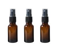 ericotry 3Pcs 15ml/0.5oz Empty Brown Glass Spray Bottles Jars with Black Pump Top Fine Mist Sprayer Perfume Dispenser Vials Small Essential Oil Cosmetic Travel Containers