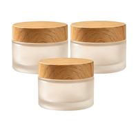 ericotry 3PCS 20G 20ml Empty Refillable Translucent Glass Makeup Cosmetic Face Cream Lip Balm Storage Container Jar Pot Bottle with Liners and Screw Lid for Scrubs Oils Salves Creams Lotions