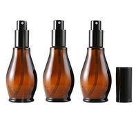 ericotry 3PCS 50ml/1.67oz Empty Refillable Amber Glass Sprayer Bottles Cosmetic Perfume Storage Spray Containers with with Black Atomiser Sprays and Anti-Dust Cap For Essential Oil/Aromatherapy