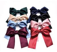 ericotry 3PCS Big Satin Solid Ribbon Bows Hair Clips Barrettes Soft Silky Hair Bow Clip Hair Accessories for Women and Girls (Color Random)