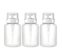 ericotry 3PCS Nail Polish Remover Pump Dispenser Push Down Press Cleanser Bottle for Nail Polish Makeup Remover Toner with Flip Top Cap (200ml/6.8oz)
