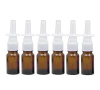 6PCS 10ml/0.34oz Empty Glass Refillable Nasal Spray Bottles Fine Mist Sprayers Makeup Water Travel Containers Jars For Perfumes Essential Oils Saline Water Applications (Brown)