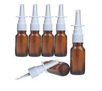 ericotry 6PCS 30ml Empty Brown Glass Sprayer Nasal Bottle For Nasal Irrigation Spray Saline Water Applications (30ml)