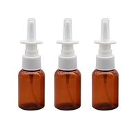 ericotry 6PCS Empty Refillable Glass Nasal Spray Bottles Fine Mist Sprayers Containers Pump Cleanser for Colloidal Silver Saline Applications (Brown,30ml)