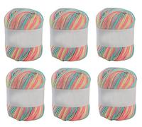 ericotry Knitting Yarn 6 x 50g Double Knitting Yarn Set Colourful Chunky Acrylic Yarn Candy Color Perfect for Any Crochet and Knitting Mini Project