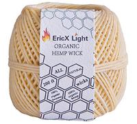 EricX Light Beeswax Hemp Wick,200 ft Spool, Organic Hemp Wick Well Coated with Beeswax,Standard Size(1.0mm)