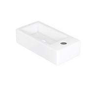 Eridanus Bathroom Sink, Wall Hanging Space-Saving Rectangular White Ceramic Basin, Tap Right for Washbasin, Wardrobe, Toilet, Modern Countertop Basin, Small (Basin Only)
