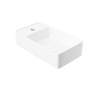 Eridanus Bathroom Vanity Unit Wall Hanging Rectangle White Ceramic Basin Faucet Left for Vanity Cabinet Toilet Modern Countertop Sink Small Size Space Saving Basin