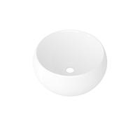 Eridanus Bathroom Vessel Sink, Ceramic Countertop Round Basin, Cloakroom Washbasin for Lavatory, Vanity Unit, White Gloss - 390 x 390 x 160mm