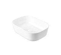 Eridanus Bathroom Vessel Sink, Rectangular Countertop Sink, Vitreous China Square Washbasin, Cloakroom Ceramic Basin Sink for Lavatory Cloakroom Vanity Unit, White Gloss - 465 x 325 x 135mm