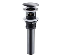 Eridanus Drain Stopper, Pop-Up Drain Stopper with Overflow, Brass finished Basin Tap Push Drain Stopper Pop Up Design for Bathroom Faucet Vessel Vanity Sink, Black