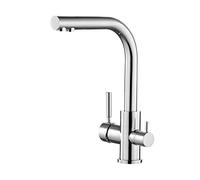 Eridanus Kitchen Taps Mixer, with Two Handles and Two Outlet Modes for Hot and Cold Water, 360 ° Rotating Commercial Modern Right Angle Kitchen Faucet for Farmhouse Camper Laundry Utility Rv Bar