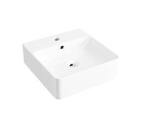 Eridanus Modern Floating Wall Mounted Rectangular Basin, White Ceramic Glass