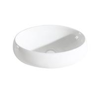 Eridanus Oval Bathroom Basin Sink, White Ceramic Countertop Washbasin Wash Sink, Vessel Bowl for Cloakroom, Bathroom, Vanity Unit, White Gloss - 470 x 330 x 150mm