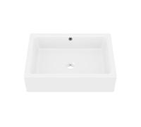 Eridanus Rectangular Bathroom Sink - Modern, Glossy White Ceramic - 510 x 370 mm - Countertop Installation