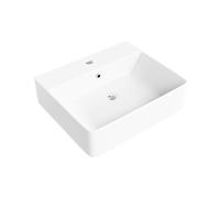 Eridanus Rectangular Ceramic Vessel Countertop Basin - 500 x 420 x 135mm, White Gloss
